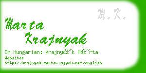 marta krajnyak business card